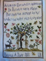 Designs are in the primitive, folk, and whimsical styles. Primitive Needle A And E A Lisa Roswell Design Cross Stitch Samplers Needlework Stitch