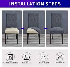 4.1 out of 5 stars with 69 ratings. Buy Howhic Stretch Chair Covers For Dining Room Set Of 6 Removable Washable Dining Room Chair Covers Dining Chair Slipcovers Seat Protector Great Home Decor And Banquet Upholstery Gray 6 Pack Online