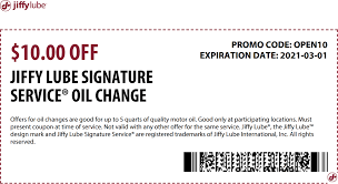 Beginning april 1st, any consumer who purchases a pennzoil platinum full synthetic motor oil change at participating jiffy lube service centers during the promotional period will qualify for one (1) $50 hotel egift card. July 2021 10 Off Signature Oil Change At Jiffy Lube Via Promo Code Open10 Jiffylube Coupon Promo Code The Coupons App