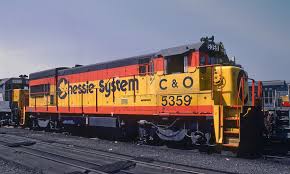 Image result for Federal Yellow 1956 Chesapeake and Ohio Railroad