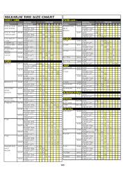 Maximum Tire Size Chart Free Download