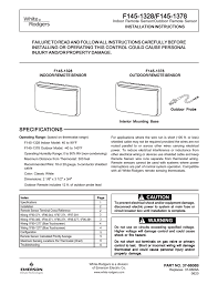 White Rodgers 1f95 391 Specifications Manualzz Com