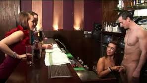 Cfnm bar sluts jerk off bartender and humiliate him for cumming TNAFlix  Porn Videos