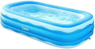 Amazon Com Sable Inflatable Pool 95 X 56 X 22in Rectangular Swimming Pool For Toddlers Kids Famil Inflatable Pool Rectangular Swimming Pools Swimming Pools
