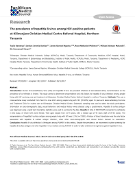 Pdf The Prevalence Of Hepatitis B Virus Among Hiv Positive Patients At Kilimanjaro Christian Medical Centre Referral Hospital Northern Tanzania