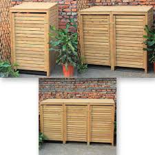 Woodside Wooden Outdoor Wheelie Bin Cover Storage Cupboard Screening Unit In Garden Patio Other Garde Rangement De Patio Rangement Jardin Decoration Veranda