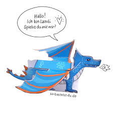 Ihre dateien und ergebnisse werden nach kurzer zeit restlos von unserem server. Kostenloser Bastelbogen Drache Lazuli So Bastelst Du