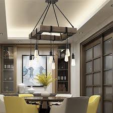 Voici le premier de 51 images collections de impressionnant. Suspension En Bois A 8 Lampes Pour Salon Salle A Manger Cafe Style Retro Moderne