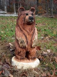 Rusty Brown Bear Chainsaw Carving Wood Sculpture 20 23 Inches Tall Chainsaw Wood Carving Wood Sculpture Chainsaw Carving