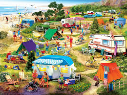 Tom wood sunsout offers an incredible range of jigsaw puzzles, with piece counts from as small as 48 pieces to as high as 6,000 and they come in over 70 unique shapes and sizes. Sunsout Jigsaw Puzzle Seaside Campground And 45 Similar Items