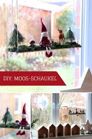 Moss Swing Diy Window Deco In The Window Looks Nice In Every Season Ev Basteln Weihnachten Naturmaterialien Weihnacht Fenster Deko Weihnachten Fenster