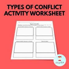 Types Of Conflict Activity Worksheet Allow Your Students To Get Creative As They Review The Types Of Conflict This Types Of Conflict Worksheets Conflicted