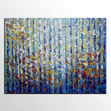 To do the birch tree, you want to make sure your painting is completely dry. Large Art Canvas Painting Birch Tree Painting Abstract Etsy