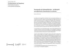Kommunikation im Populären Pornografie als Schemaliteratur - am Beispiel