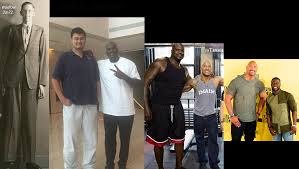 Who is the actor standing next to shaq? Robert Wadlow Yao Ming Shaq Dwayne Johnson Kevin Hart Sequence