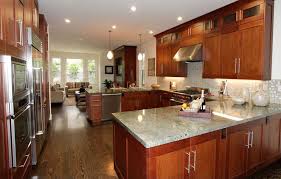 wood shaker style cabinets in a