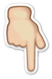 White Down Pointing Backhand Index Stiker Ilustrasi Digital Gambar