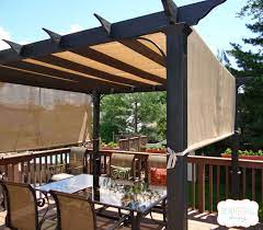 Build this pergola › 14. Our New Pergola Shade At Last Beauteeful Living Patio Shade Pergola Patio Pergola Shade