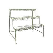 Cashback up to 2.5% 💎. 3 Tier Metal Plant Stand Etagere With Green Rustic Finish