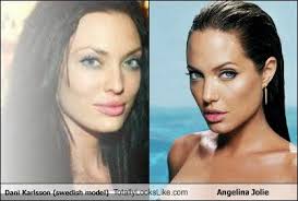 Dani Karlsson Swedish Model Totally Looks Like Angelina Jolie Celebrity Look Alike Angelina Jolie Curly Hair Styles Naturally