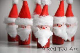 Since corks float, this is a no brainer diy for kids. Easy Santa Corks Ornaments Santa Bowling Red Ted Art Make Crafting With Kids Easy Fun