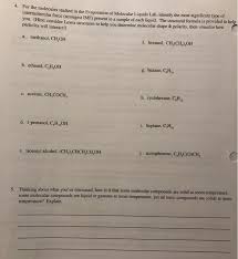 2020 sticky molecules answer key vocabulary: Solved Unit 3 Worksheet 2 Particles In The Liquid Soli Chegg Com