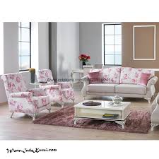Model kursi sofa ini juga bisa digunakan sebagai pengisi perabot cafe / resto anda. Set Kursi Sofa Ruang Tamu Motfi Pink Indo Kursi Mebel Jepara