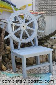 Nautical Chair Idea With Ship Wheel Back Beach Themed Room Ocean Decor Decor