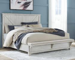 A california king mattress is 72 inches wide and 84 inches long. Brashland White California King Panel Bed On Sale At American Furniture Of Slidell Serving Slidell La