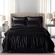 Super Luxurious High Quality Just Refresh Your Bedroom With Our Black Silk Bed Linen Set Which Is Breathable Silk Bed Sheets Silk Bedding Set Bed Linen Sets