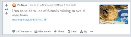 Jul 30, 2019 · bitcoin mining was previously described as haram and was forbidden under the law. Iranian Hodler Here I Ll Be Glad To Answer Any Btc Crypto Related Question To Iran Also Some Weird Facts Going On Here I Ll Post Them In The Comments Bitcoin