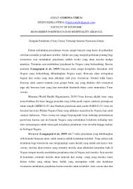 Check spelling or type a new query. Essay Corona Virus Dampak Pandemik Virus Corona Terhadap Industri Pariwisata Dunia Pdf