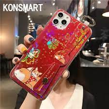 Konsmart Sarung Telepon Genggam Iphone 11 Pro Xr X Xs Max Baru Lucu Kartun Beruang Dengan Pemegang Gelang Casing Silikon Iphone 7 8 6 6 S Plus Warna Warni Bunga Iphone 11 Iphone Casing