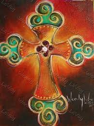 Cross On Canvas With Acrylic Painting Diy Cross Paintings Cross Canvas Paintings Cross Art