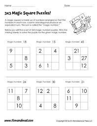Complete The 3 3 Magic Square Puzzles Given The Magic Number For The Answer Key Please Click Here Magic Squares Math Math Logic Puzzles Magic Squares