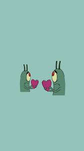 Spongebob warns plankton to watch out for the stingers. Wallpaper Iphone Iphone Background Green Spongebob Squarepants Plankton Spongebob Wallpaper Spongebob Iphone Cartoon