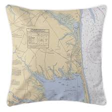 De Rehoboth Beach De Nautical Chart Pillow Island Girl