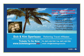 Your selections applied to similar templates! Business Card Back Final From Ticketstogonow Travel Agency In Dundee Il 60118