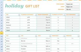 Holiday Gift List Template For Excel 2013 Holiday Gift List Christmas List Template Christmas Gift List