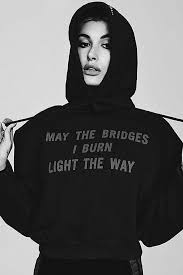 May The Bridges I Burn Light The Way Vetements Hoodie Hailey Baldwin Models For Photoshoot On Looklive Hailey Baldwin Model Vetements Hoodie Hailey Baldwin