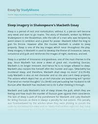 Maybe you would like to learn more about one of these? Sleep Imagery In Shakespeare S Macbeth Free Essay Example