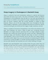 I'll drain him dry as ha. Sleep Imagery In Shakespeare S Macbeth Free Essay Example