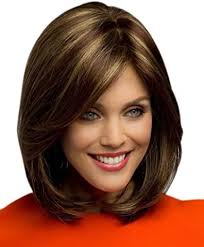 If platinum is a bit too bold for you, but you still love the idea of contrasting strands. Amazon Com Kalyss Short Brown Blonde Highights Bob Wigs With Hair Bangs For Women Yaki Synthetic Hair Wigs Beauty