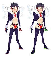 1boy black hair blush brian pasternack cosplay garter straps  glasses gloves high heels kill la kill looking at viewer male male focus  male only matoi ryuuko matoi ryuuko (cosplay)