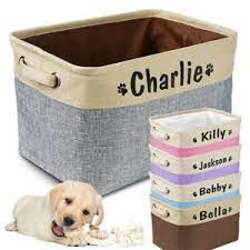 2 organizerlogic dog toy storage basket 3 paw prints fabric pet toy bin 9 woodlore cedar pet toy box Dog Toy Box Storage Personalized Name Foldable Organizing Bin Basket With Handle Ebay