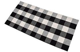 Black And White Buffalo Check Rug Runner Ecoshome Cotton Bath Runner Buffalo Check Plaid Area Rug Https Www Amazon Com Dp B0798rjzvc Ref Cm Sw R Pi D Plaid Area Rug Buffalo Check Plaid Area Rugs