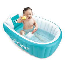 These structures elevate baby to your height with sturdy frames. Buy Inflatable Baby Bath Tub Portable Foldable Travel Mini Swimming Pool Helps Infants To Toddler Tub Blue Online In Uae B08qmhrlzv