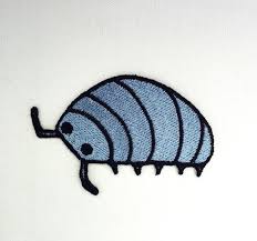 ダンゴムシ 刺繍ワッペン 歩いてる 昆虫アート 刺繍ワッペン ワッペン