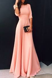 Pink Plain Ruffle Elbow Sleeve Elegant Maxi Dress Elegant Maxi Dress Maxi Dress With Sleeves Maxi Dress