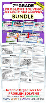 7th Grade Math Word Problems Graphic Organizer Bundle Back To School Word Problems Common Core Word Problems Word Problem Worksheets